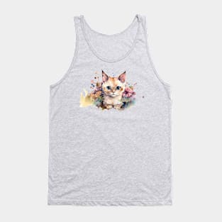 Cat Watercolor Tank Top